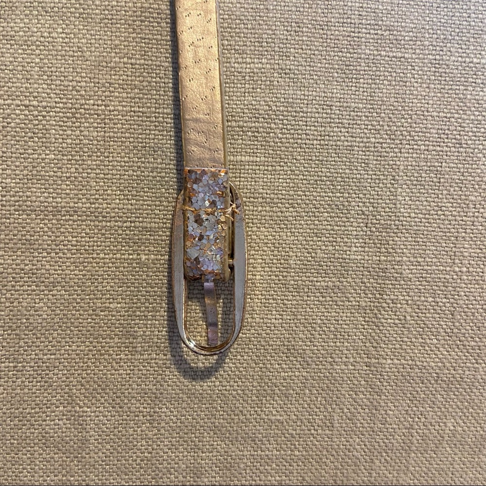 Gold Glitter Skinny Belt - M/L - Picture 4 of 5
